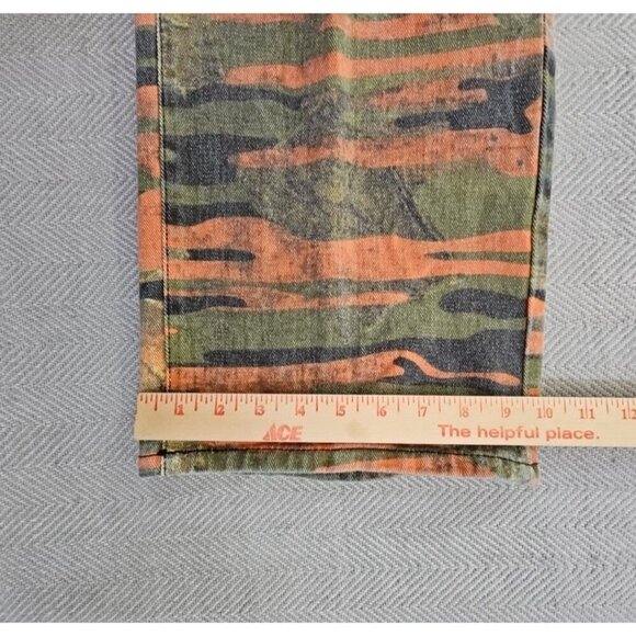 Rocawear Jeans Men's 42x32 Y2K Baggy Loose Green Orange Camo Denim Classic Fit - Picture 7 of 13